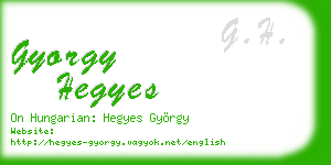 gyorgy hegyes business card